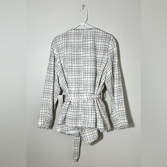 NWT Eloquii Plus Size White Houndstooth Blazer Coat size 24 Business Casual - Picture 2 of 6